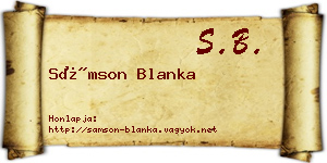 Sámson Blanka névjegykártya